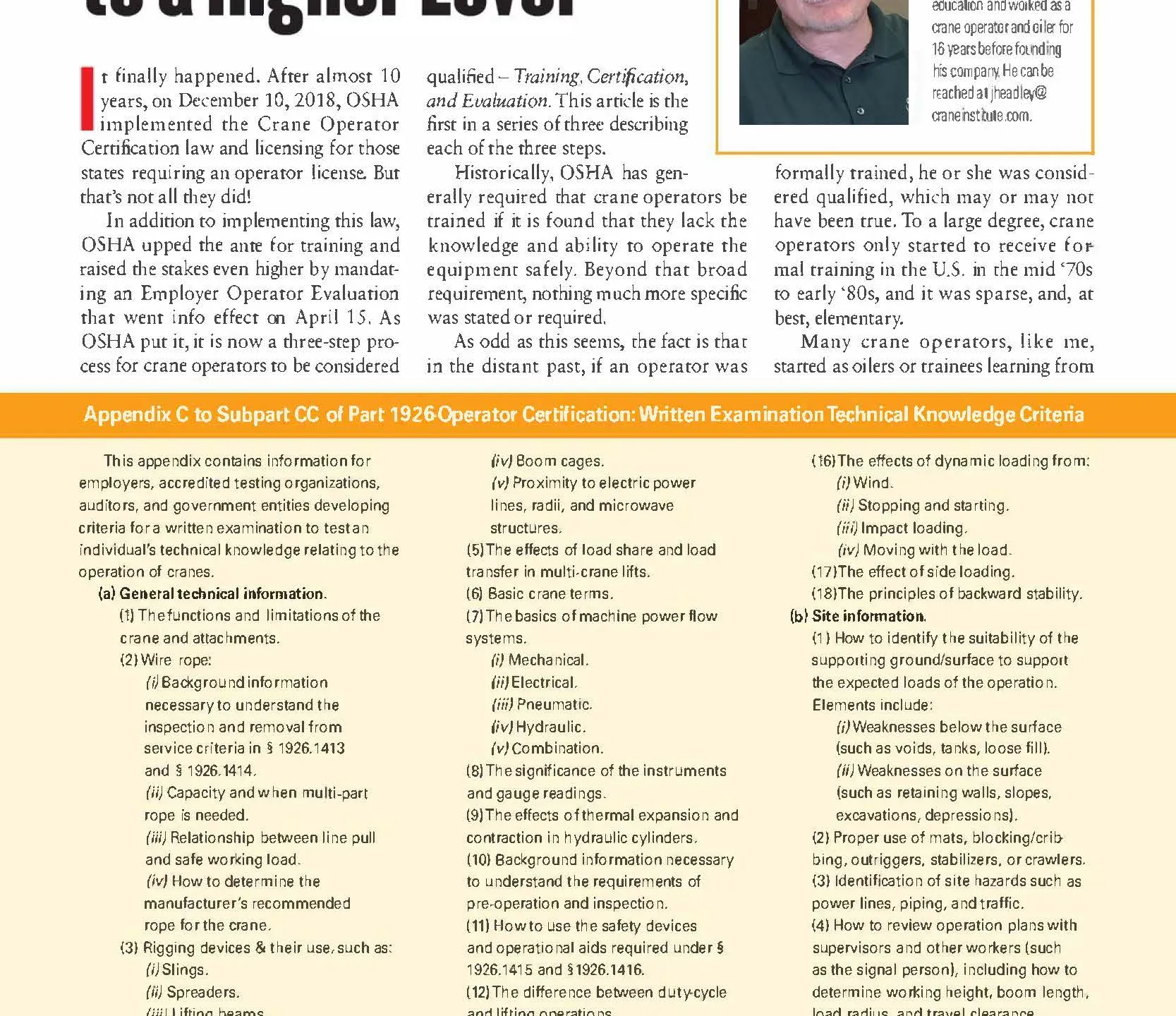 OSHA Takes Training to a Higher Level Training Article