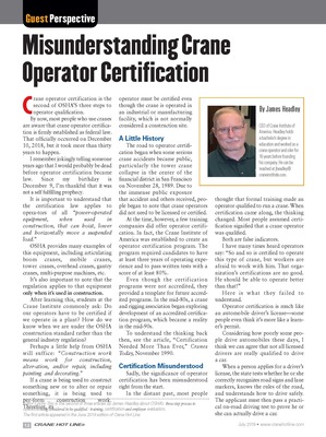 Misunderstanding Crane Operator Certification